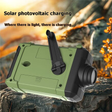 Emergency Radio Solar Outdoor Camping Hand Crank Dynamo Radio FM/AM 1800Mah Phone Charger Power Bank SOS A