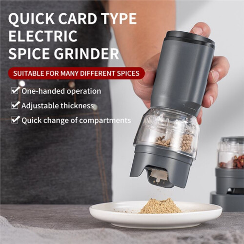 Conjunto de Moedor Elétrico de Pimenta com Moedores Automáticos de Sal e Pimenta, Ajuste de Moagem, Operação com uma Só Mão B 2