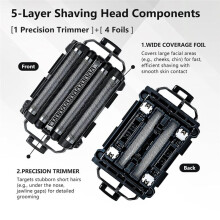 WES9032P Shaver Replacement Outer Foil and Inner Blade for ARC5 5-Blade Shavers ES-LV97-K ES-LV67-K Shaver