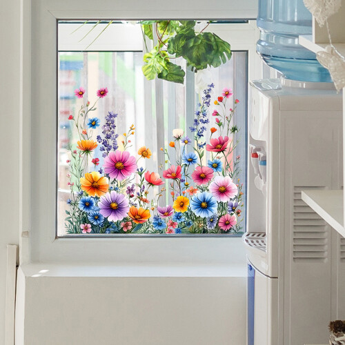(BB2887) Floral Butterfly PVC Window Stickers 2