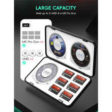 Caixa de armazenamento de cartões de jogo para PSP 1000 2000 3000 PS Vita, suporte portátil para cartão de memória M2/MS Pro Duo, organizador