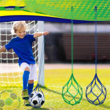 Zwarte Voetbalbalnettas, Vetgedrukte Codering + Elastisch Touw, Voetbaltrainingstas, Draagbare Baltas