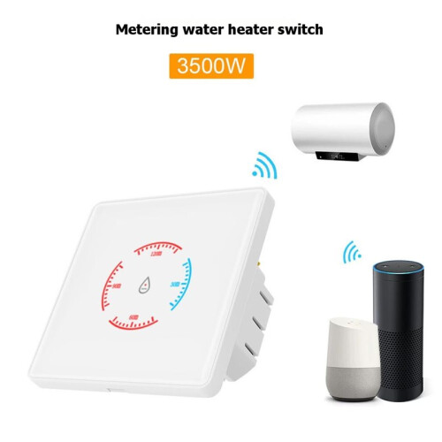 Tuya WiFi  Boiler  3500W Metered Water Heater  EU Standard Touch  with Countdown Function Black 2