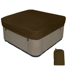 WaterResistant Hot Tub Cover Heavy Duty UV Resistant Outdoor Spa Cover 207x207x30cm Brown