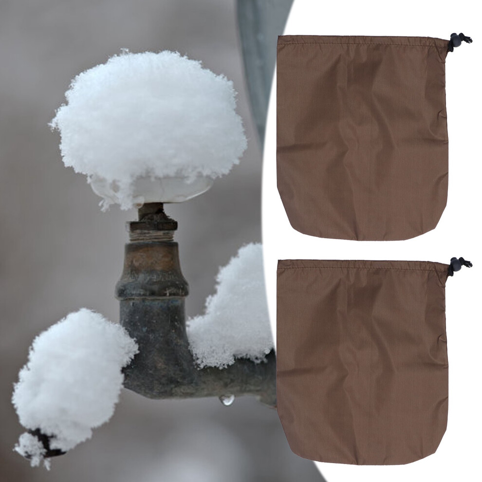4Pcs Car Mirror & Faucet Frost Guard Cover, 32X27cm Brown 3001389033099