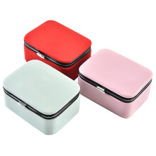 Travel Jewelry Packing Box Cosmetic Makeup Organizer Jewelry Box Earrings Display Rings Organizer Jewelry Casket Carrying Case Green