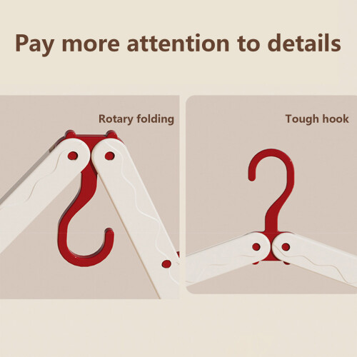 (red) Travel Hangers - Foldable & Durable for Suitcase