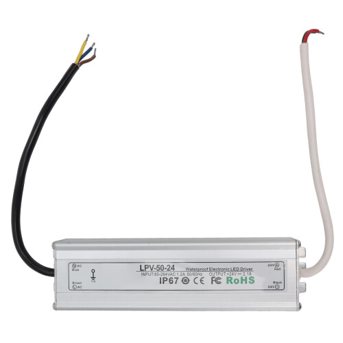 Μετασχηματιστής οδήγησης LED 24V 85-264V IP67 Περίβλημα αλουμινίου