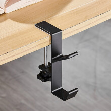 (Black, 6pcs) Heavy Duty Metal Stocking Hooks for Fireplace & Table Edge