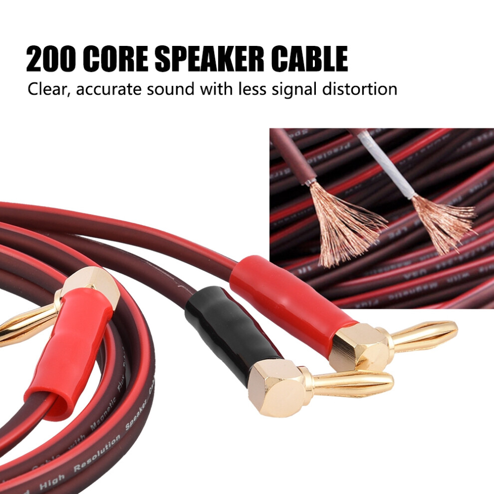 1.8M Hi-Fi Pure Copper Speaker Line Cable With L Type Banana Plugs & Red/Black 7681389034447