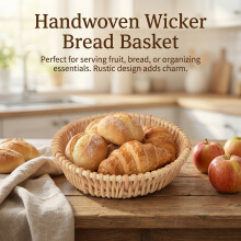 (Bun Basket 20cm) Wicker Fruit Basket - Natural Home Decor