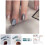 24pcs Gray Blue Marble Press On Nails 7