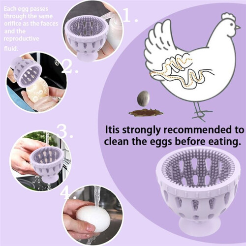 Egg Washer for Fresh Eggs, Kitchen Tools Egg Brush Cleaning Tools Easy to Use Silicone Egg Cleaning Brush