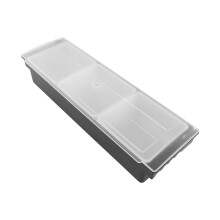 Kitchen Seasoning Box with Cover, 3 Grids, Black, 16x49.5x9cm