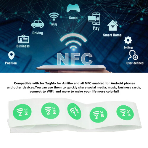 30 Stück grüne PVC NFC-Aufkleber 504 Bytes, 13,56 MHz, voll programmierbar 2
