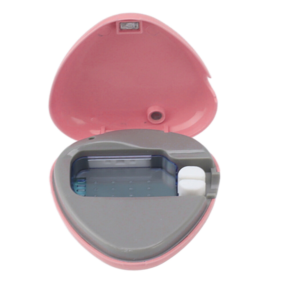 Pink Portable Toothbrush Sanitizer With 150Mah Lithium Battery Rechargeable Travel Case