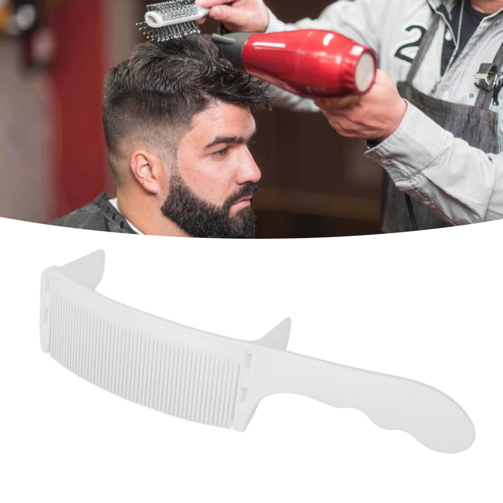 Professional ABS Curved Barber Comb S Shaped Arc for Flat Top White