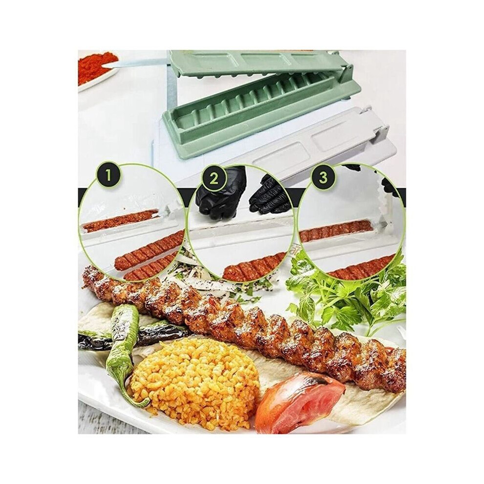 2Pcs Kebab Maker Bbq Meat Skewer Machine Reusable For Kebab Press Maker Barbecue For Kitchen Grill Accessories,Black 4712103938543