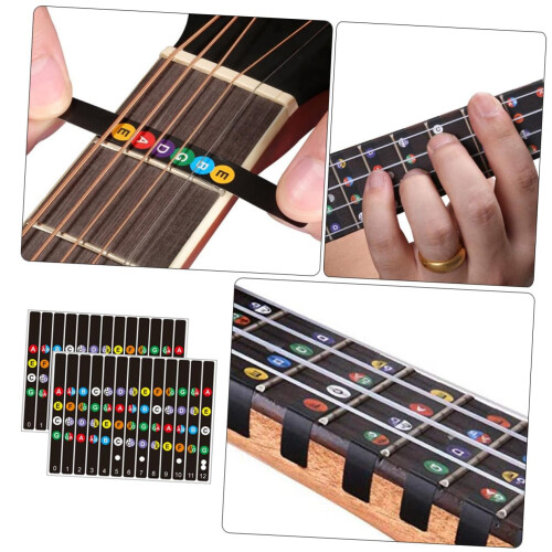 2 Sets Guitar Fretboard Note Stickers for Beginners, Durable EasyRead Design for Fast Learning 2
