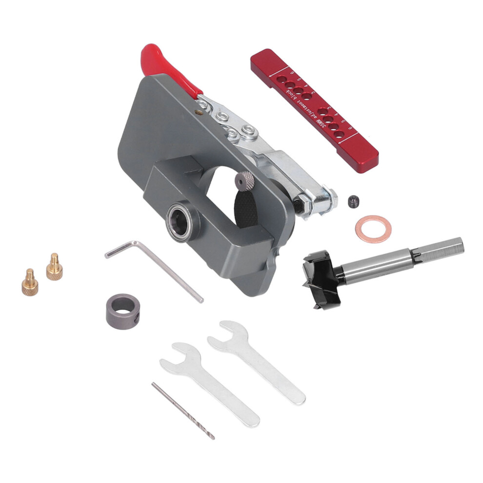 35Mm Woodworking Hinge Opener Locator Drill Jig Â Adjustable Aluminum Tool 8771389037377