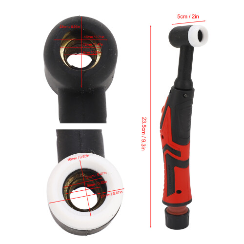 TIG Welding Torch Head with 360 Rotating Handle, Brass, Air Cooled 1