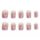 (XS) Pink Tip Square Fake Nails - Zero Pressure 7