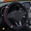 (Black Red) PU Leather Car Steering Wheel Cover - Embroidered 2
