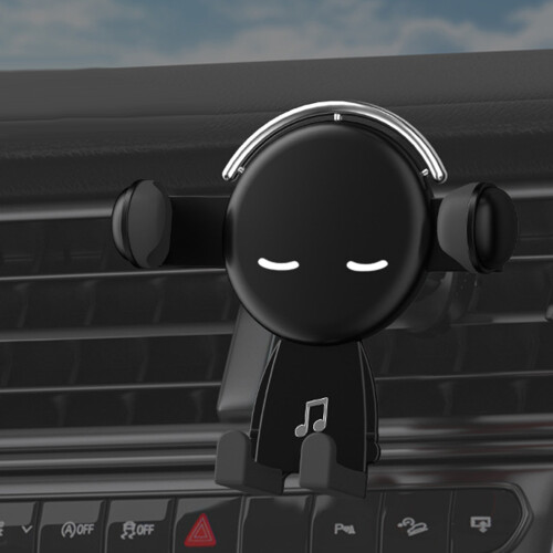 (Black Hook) Silicone Car Phone Holder for Air Vent, One-Hand Use 2