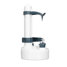 Electric Standing Peeler, Automatic Rotating Cutter, White, ABS, Battery-Operated