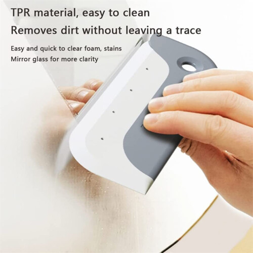 Shower Squeegee with Hook Bathroom Window Scraper Universal Fit Glass Cleaner Wiper 1