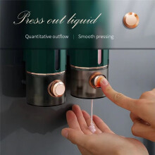 Dispensador de Jabón de Pared, Dispensador de Prensa Manual para el Hogar y el Hotel, Contenedor de Gel de Ducha y Champú, Color Verde Oscuro