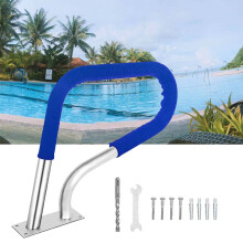 Pool Handrail 304 Stainless Steel Ergonomic Curve Grip Swimming Pool Rail Silver Finish 31.9x22.8
