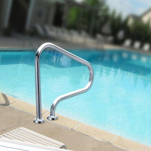 Swimming Pool Handrail Stainless Steel 3Bend NonSlip Safety Grip for Outdoor Spa Steps
