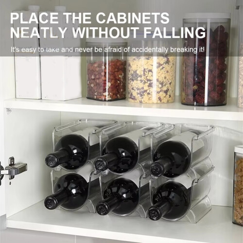 Refrigerator Organizer Wine Bottle Holder Stackable Beverage-Cola Organizer Stand Champagne Storage Box Wine Rack 2