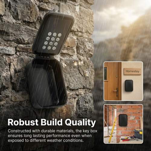(Black) Electronic Key Box with Password Lock - Wall Mounted 2