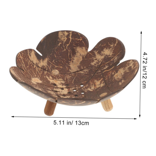 Coconut Shell Soap Dish with Drainage Keeps Soap Dry for Bathroom Kitchen and Shower Use 1