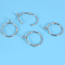 20 Pcs Openable Silver Curtain Rings Open and Close Metal Rustproof Drapery Loops with Eyelet for Hook Pins (1.5 Inch)