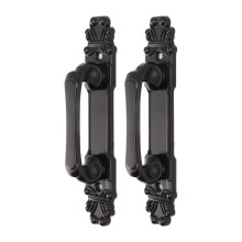 Door Handle Heavy Duty Black 2Pcs 165mm (6.5in) Durable Steel Easy Fit
