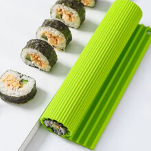 Silicone Hand Roll Sushi Rolling Curtain Imitation Japanese Sushi Rolling Tool Easy to Clean No Mildew Sushi Mat Green