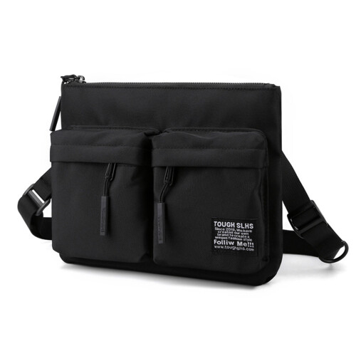 (Black) Men\'s Waterproof Nylon Crossbody Bag 2