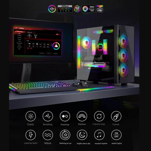 COOLMOON GT8  Card Bracket ARGB Computer Shenguang Synchronous Horizontal Chassis Decoration Fixed GPU Support Bracket 2