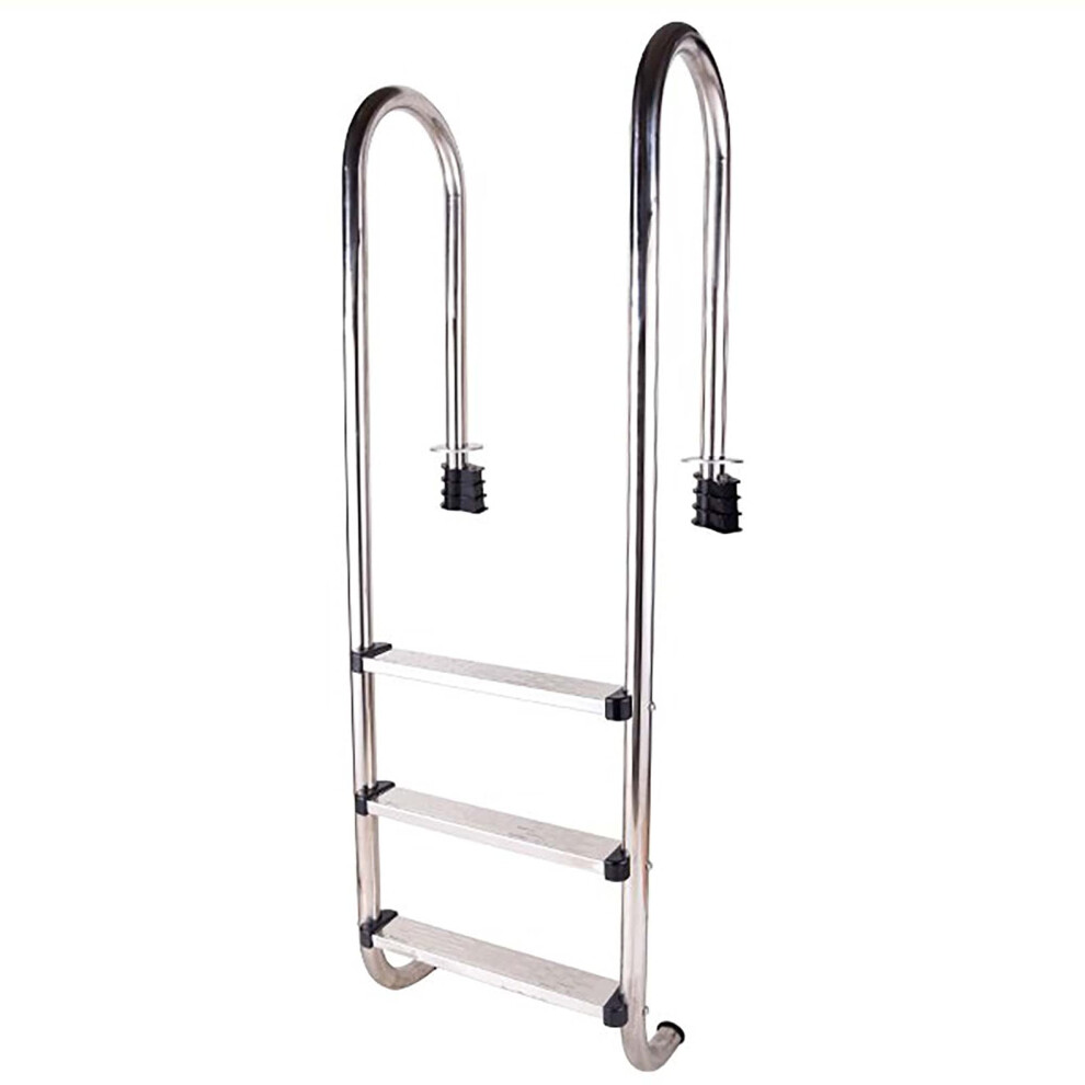 Stainless Steel 3 Step Pool Ladder With Slipresistant Steps And Quick Mount Silver Handrail 9771547369240