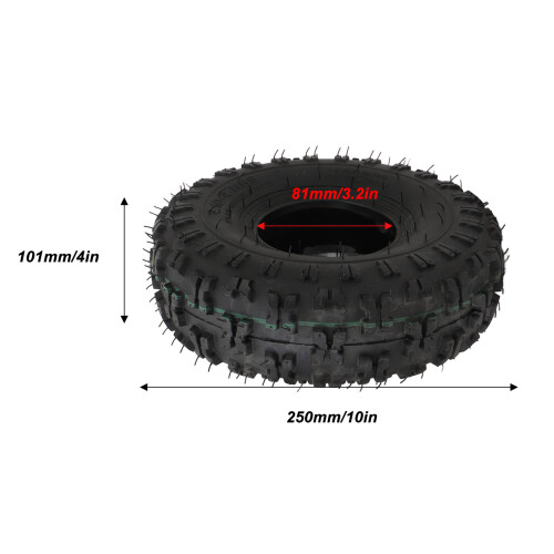 4.10-4 Tire Set 10in, Rubber, Inner/Outer, Black 1