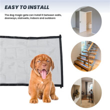 Pet Safety Guard Mesh Dog Gate,Pet Gate Magic Gate for Dogs,Portable Folding Safety Gates Install Anywhere Wide Safety