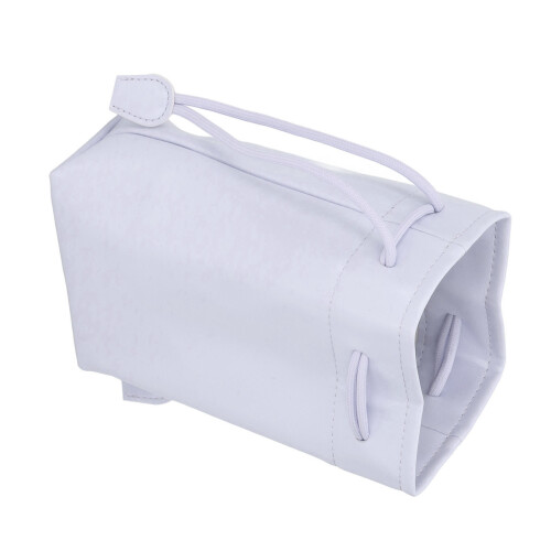 PU Leather Drawstring Camera Pouch Bag Waterproof White 19.5cm 2