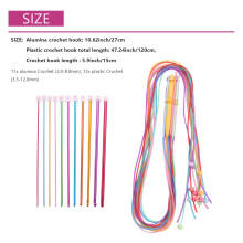 23 Pcs Tunisian Crochet Hook Set Include Plastic Cable Afghan Crochet Hook and Tunisian Afghan Aluminum Knitting Needles