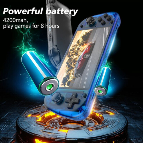 R50S Retro Handheld Game Console128GB Linux System 5.1inch IPS Screen Dual Player Online Gaming Console White