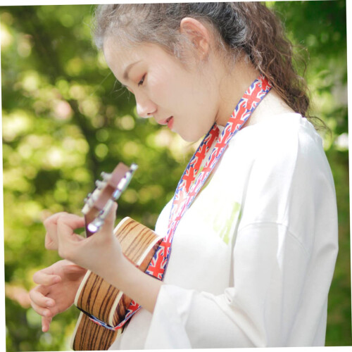Embroidered Ukulele Strap with Adjustable Length and Breathable Fabric for Comfortable Fit 1