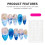 (S) Blue & White Tip False Nails - Easy Application 2