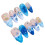 (S) Blue & White Tip False Nails - Easy Application 4